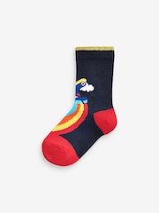 Rainbow Stripe Transport Cotton Rich Socks 7 Pack - Image 5 of 8