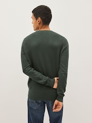 Lyle & Scott Emerald Green Crew Neck Cotton Merino Jumper - Image 2 of 4