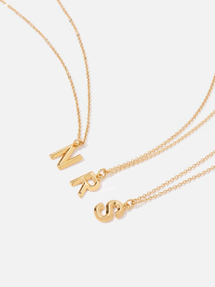 Z by Accessorize Gold Plated Tone Initial Pendant Necklace - Image 1 of 3