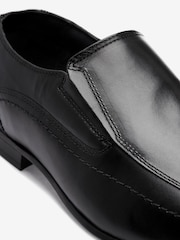 Black Wide Fit Leather Panel Slip-On Shoes - Image 4 of 5
