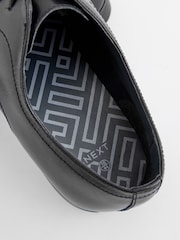 Черный - Широкая платформа - Кожаные однотонные туфли дерби - Image 4 of 5