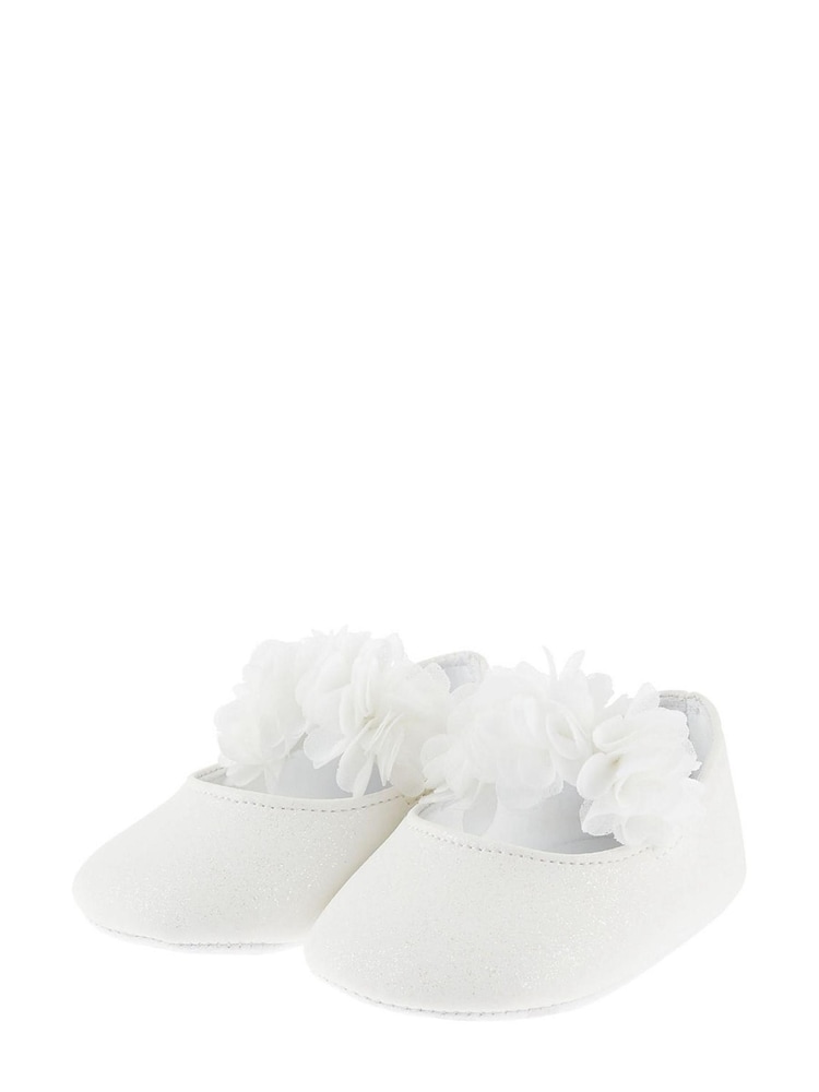 Monsoon Ivory Natural Shimmer Corsage Booties - Image 2 of 3