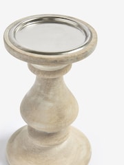 Wood Pillar Candle Holder Brown Small - Image 2 of 3