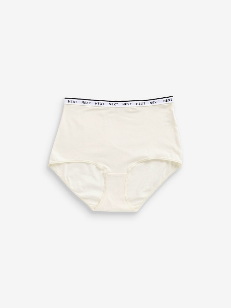 Navy/ Pink Spot Full Brief Cotton Rich Logo Knickers 4 Pack - Image 5 of 8