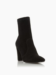 Dune London Black Optical Stretch Sock Ankle Boots - Image 1 of 6