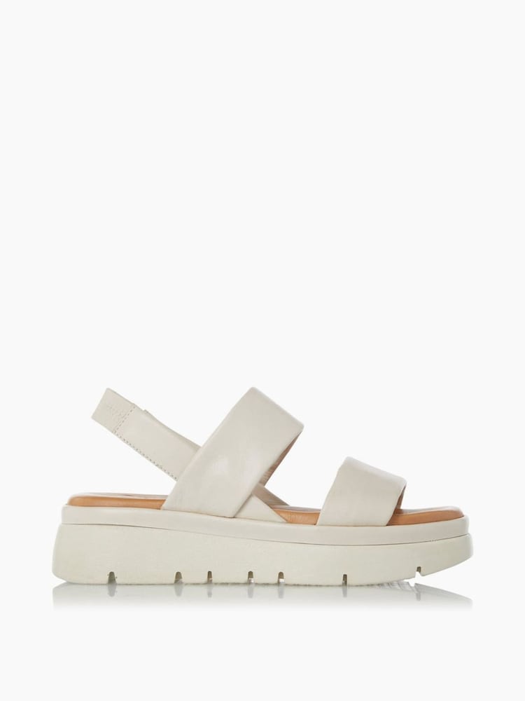 Dune London White Location Padded Flatform Sandals - Image 2 of 5