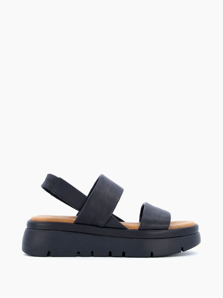 Dune London Black Location Padded Flatform Sandals - Image 2 of 6