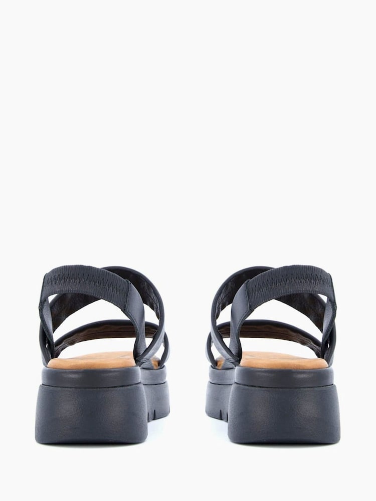 Dune London Black Location Padded Flatform Sandals - Image 4 of 6
