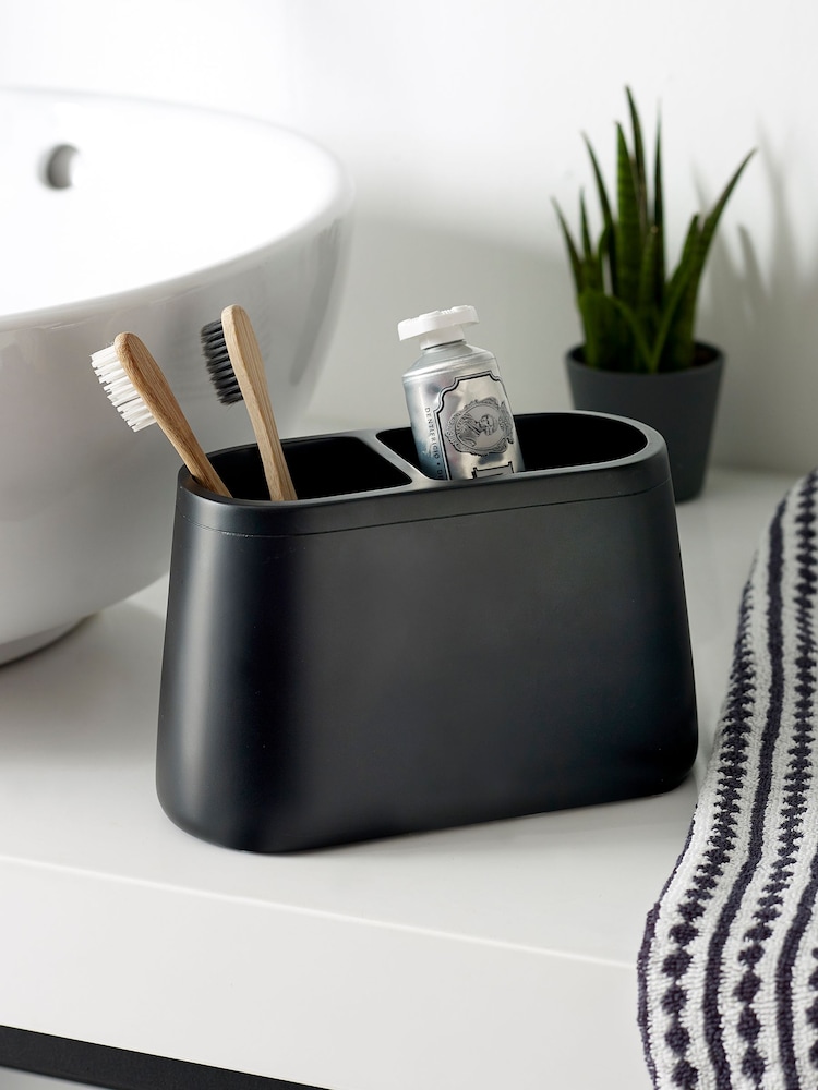 Black Black Moderna Double Toothbrush Tidy - Image 1 of 2