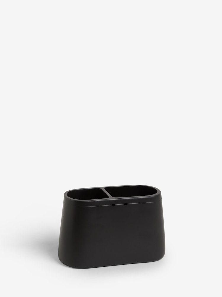 Black Black Moderna Double Toothbrush Tidy - Image 2 of 2 Black Black Moderna Double Toothbrush Tidy - Image 2 of 2