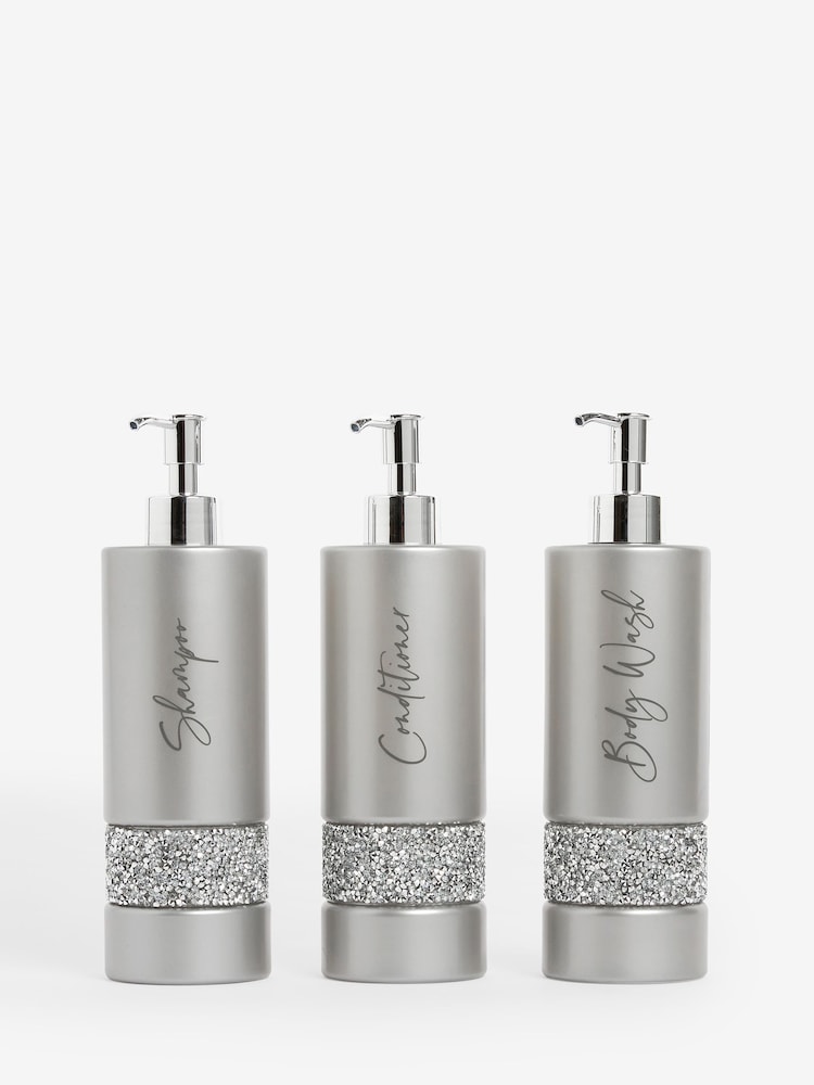 Set of 3 Silver Harper Gem Reusable Dispenser Bottles - Image 2 of 5