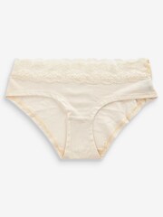 Cream/Marineblau - Slips aus Baumwollmischung mit Spitzenbesatz im 4er-Pack - Bild 6 von 8