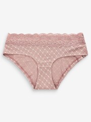 Cream/Marineblau - Slips aus Baumwollmischung mit Spitzenbesatz im 4er-Pack - Bild 7 von 8