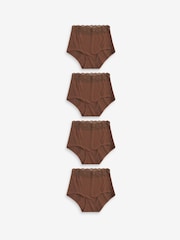 Chocolate Nude Full Brief Lace Knickers 4 Pack - Image 1 of 6