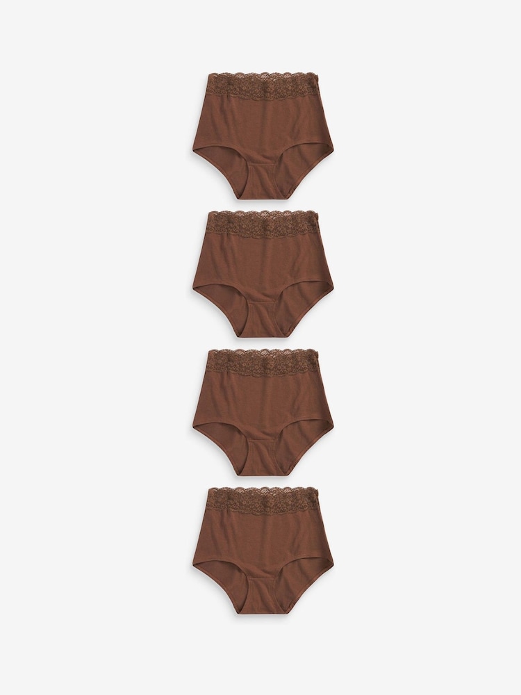 Schokolade, Nude - Unterhosen aus Spitze, 4er-Pack - Bild 1 von 6 Schokolade, Nude - Unterhosen aus Spitze, 4er-Pack - Bild 1 von 6