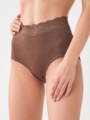 Chocolate Nude Full Brief Lace Knickers 4 Pack - Image 2 of 6