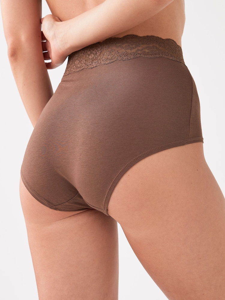 Chocolate Nude Full Brief Lace Knickers 4 Pack - Image 3 of 6