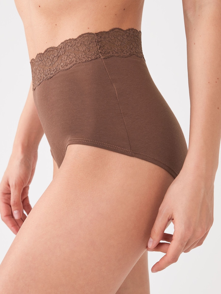 Chocolate Nude Full Brief Lace Knickers 4 Pack - Image 4 of 6