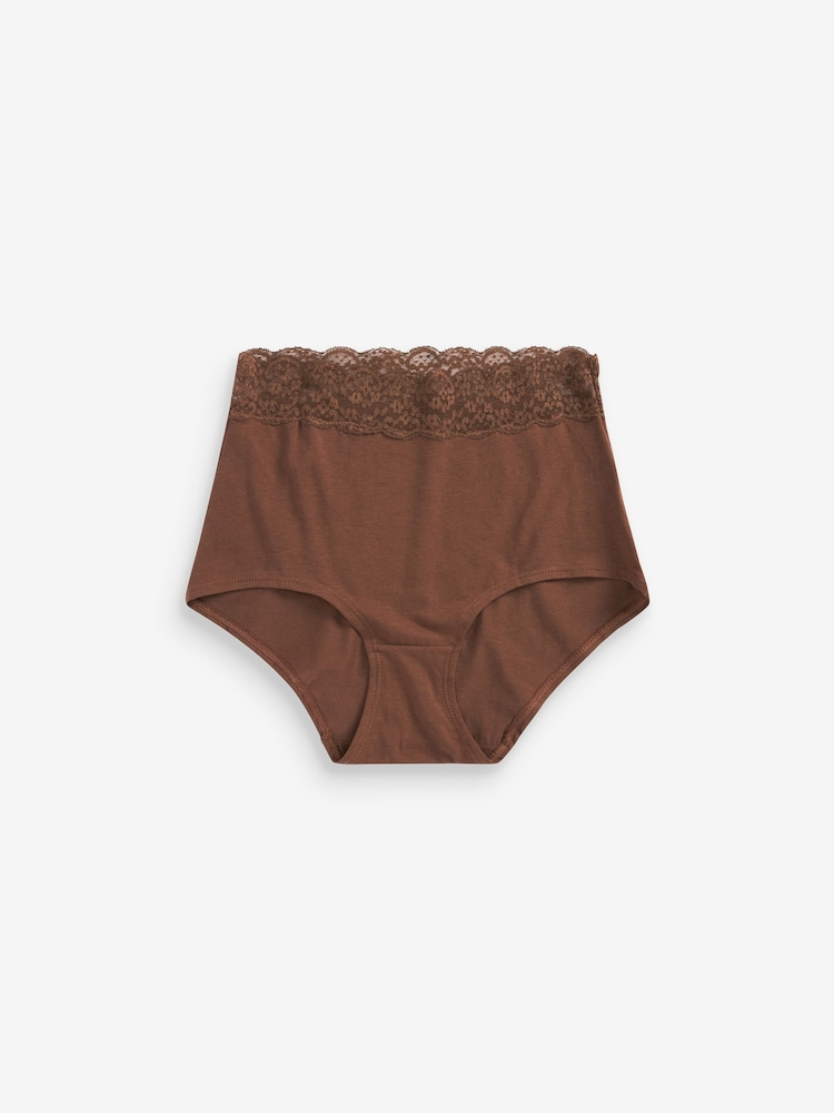 Chocolate Nude Full Brief Lace Knickers 4 Pack - Image 5 of 6