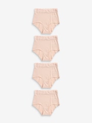 Blush Pink Full Brief Cotton and Lace Knickers 4 Pack - Image 5 of 6