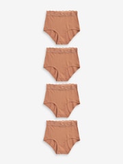 Caramel Nude Full Brief Lace Knickers 4 Pack - Image 1 of 6