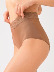 Caramel Nude Full Brief Lace Knickers 4 Pack - Image 4 of 6