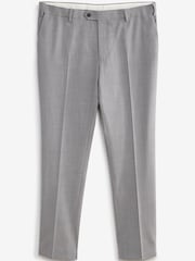 Grey Slim Fit Motion Flex Stretch Wool Blend Suit: Trousers - Image 2 of 5