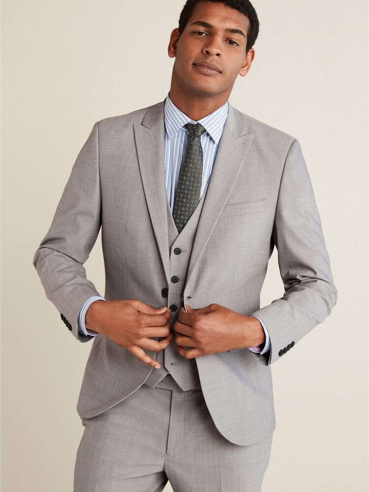 Grau - Tailored Fit - Anzug aus Wolle mit Motion Flex-Stretchanteil: Jacke - Bild 1 von 6