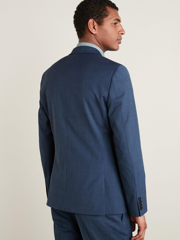 Blue Slim Motion Flex Stretch Wool Suit Jacket - Image 3 of 6