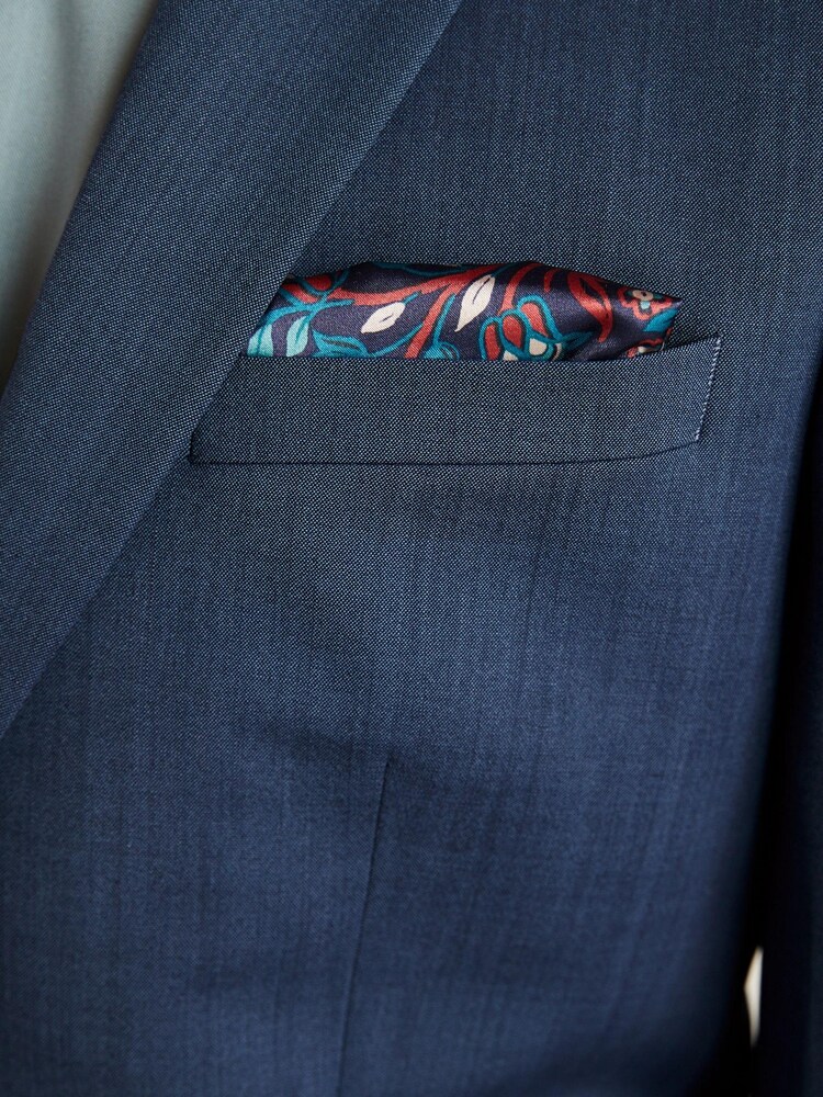 Blue Slim Motion Flex Stretch Wool Suit Jacket - Image 5 of 6