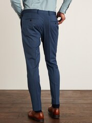 Blue Slim Fit Motion Flex Stretch Wool Blend Suit: Trousers - Image 3 of 7
