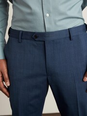 Blue Slim Fit Motion Flex Stretch Wool Blend Suit: Trousers - Image 4 of 7