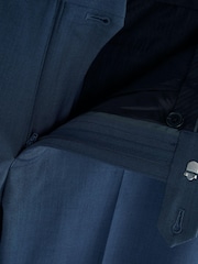 Blue Slim Fit Motion Flex Stretch Wool Blend Suit: Trousers - Image 7 of 7