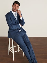 Blue Tailored Motion Flex Stretch Wool Suit Jacket - Image 3 of 11