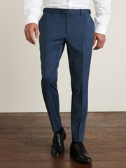Blue Tailored Fit Motion Flex Stretch Wool Blend Suit: Trousers - Image 1 of 4