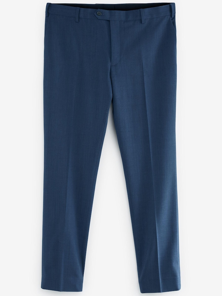 Blue Tailored Fit Motion Flex Stretch Wool Blend Suit: Trousers - Image 2 of 4