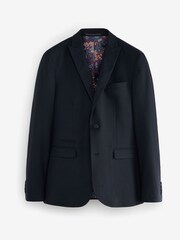 Navy Blue Slim Motion Flex Stretch Wool Suit Jacket - Image 1 of 5