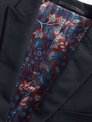 Navy Blue Slim Motion Flex Stretch Wool Suit Jacket - Image 3 of 5