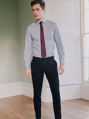 Navy Blue Slim Fit Motion Flex Stretch Wool Blend Suit: Trousers - Image 3 of 8