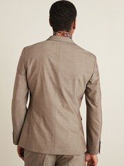 Taupe Brown Slim Motion Flex Stretch Wool Suit Jacket - Image 2 of 11