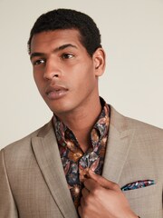 Taupe Brown Slim Motion Flex Stretch Wool Suit Jacket - Image 4 of 11