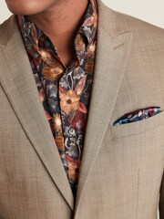 Taupe Brown Slim Motion Flex Stretch Wool Suit Jacket - Image 5 of 11
