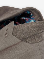 Taupe Brown Slim Motion Flex Stretch Wool Suit Jacket - Image 9 of 11