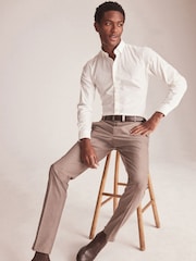 Taupe Slim Fit Motion Flex Stretch Wool Blend Suit: Trousers - Image 2 of 8
