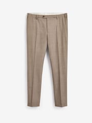 Taupe Slim Fit Motion Flex Stretch Wool Blend Suit: Trousers - Image 6 of 8
