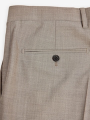 Taupe Slim Fit Motion Flex Stretch Wool Blend Suit: Trousers - Image 7 of 8