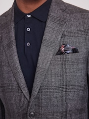 Grey Check Slim Fit Suit Jacket - Image 5 of 13