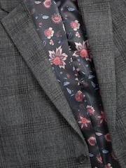 Grey Check Slim Fit Suit Jacket - Image 8 of 13