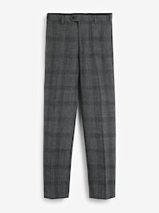 Dark Grey Check Slim Fit Suit: Trousers - Image 1 of 3