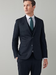 Black Tailored Motion Flex Stretch Wool Suit Jacket - Image 1 of 9